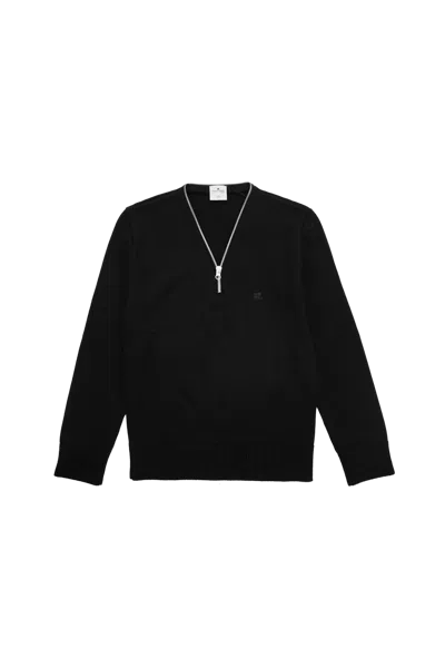 Courrèges Courreges Zipped Wool Sweater Black In 9999