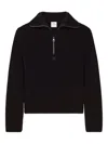 Courrèges Half-zip Sweater With Logo Patch In Black