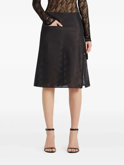Courrèges Zippered A-line Skirt In Black