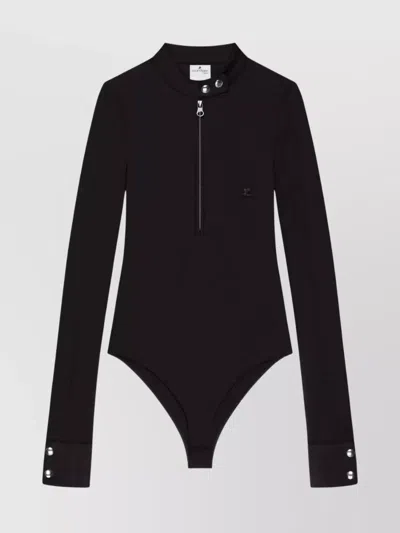 COURRÈGES ZIPPERED BODYSUIT LONG SLEEVES