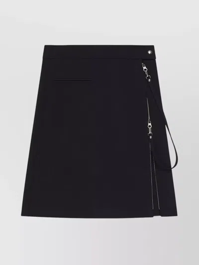 Courrèges Zippered "heritage" Crepe Skirt In Black