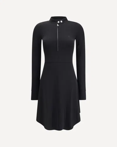 Courrèges Biker Crepe Jersey Zipped Dress In Black