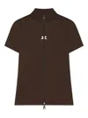 Courrèges High Collar Short Sleeves T-shirt In Green