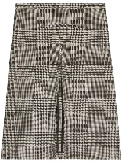 COURRÈGES COURRÈGES ZIP-DETAILED A-LINE CHECKED MIDI SKIRT