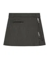 Courrèges Belted Denim Mini Skirt In Gray