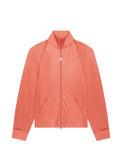Courrèges Zip-up Sweatshirt In Orange