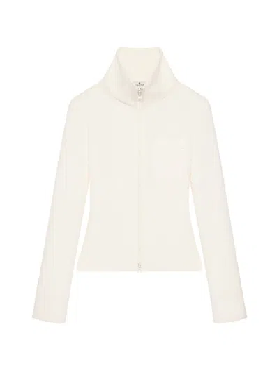 Courrèges Zip-up Twill Cardigan In White