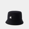 Courrèges Signature Bucket Hat - Courreges - Cotton - Black In Black