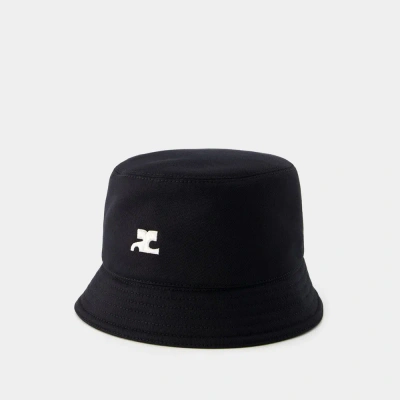 COURRÈGES SIGNATURE BUCKET HAT - COURREGES - COTTON - BLACK