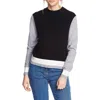 Court & Rowe Colorblock Cotton Blend Sweater In Black