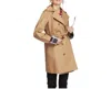 Court & Rowe Plaid Lined Double Breasted Trench Coat In Tan In Multi