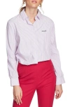 COURT & ROWE COURT & ROWE PREPPY EMBROIDERED STRIPE SHIRT