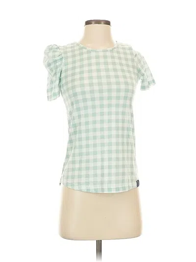 Pre-owned Court & Rowe Short Sleeve Top Green Square Neckline Tops