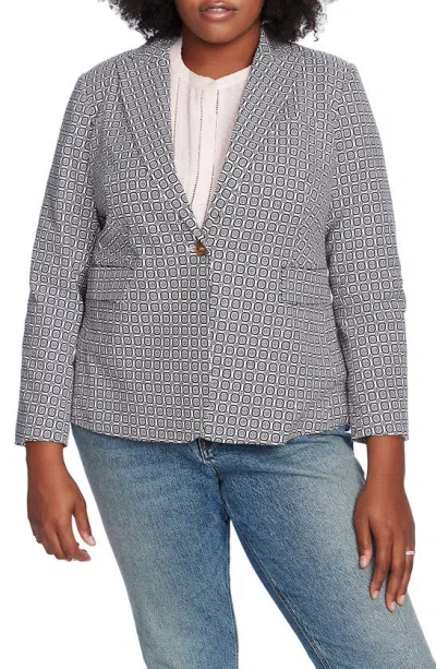 COURT & ROWE COURT & ROWE TILE FLORAL ONE-BUTTON BLAZER