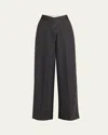 Courtney Zheng Adrian Asymmetric Wool Check Pants In Greyblue Check