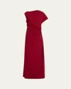 Courtney Zheng Asymmetric Twist Back Gown In Red