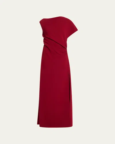 Courtney Zheng Asymmetric Twist Back Gown In Red