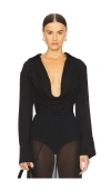 Courtney Zheng Aya Cowl Top In Black