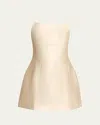 COURTNEY ZHENG BLANCHE SILK DUPION MINI DRESS