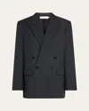 Courtney Zheng Daan Oversized Check Blazer In Greyblue Check