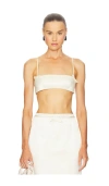 Courtney Zheng Duchesse Silk Bralette Top In White