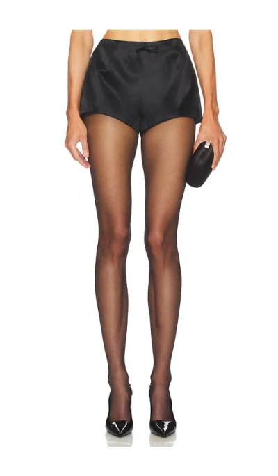 Courtney Zheng Duchesse Silk Shorts In Black