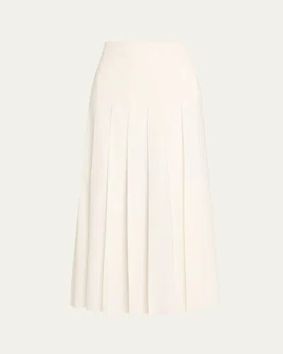 Courtney Zheng Hilde Pleated Raw Edge Skirt In Ivory