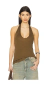 Courtney Zheng Ines Halter Top In Olive