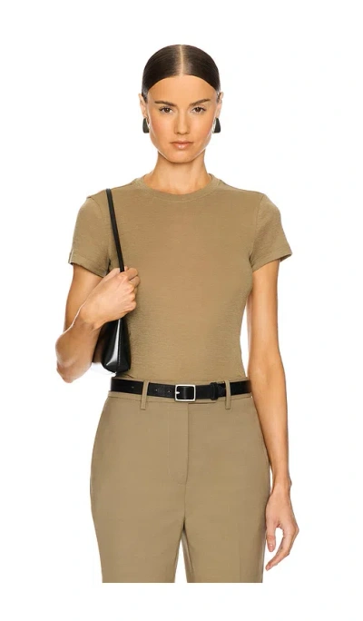Courtney Zheng Merino Baby Tee In Olive
