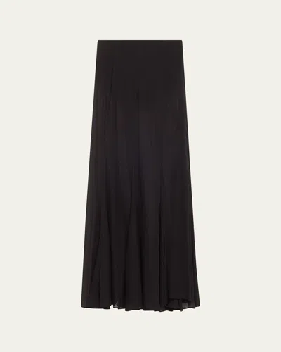 Courtney Zheng Paneled Silk Maxi Skirt In Black