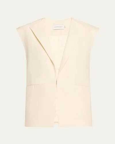 Courtney Zheng Raw Edge Vest In Ivory