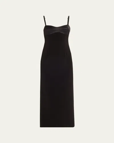 Courtney Zheng Salome Scuba Midi Dress In Black