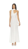 Courtney Zheng Scarf Panelled Silk Gown In White
