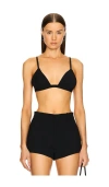Courtney Zheng Scuba Wool Bralette In Black