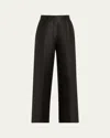 Courtney Zheng Anson Pull-on Silk Pants In Black