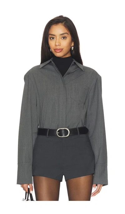 Courtney Zheng Waschbares Wollhemd In Gray