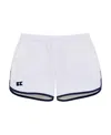 Courtside Boys' Retro Super Short Lined - Little Kid, Big Kid In White