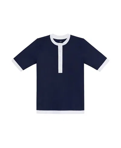 Courtside Girls' Henley Shirt - Little Kid, Big Kid In Multi