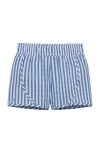 Courtside Kids Girls Seersucker Super Short In Sky Blue