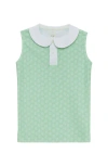 Courtside Kids Girly Girls Tank Top In Green Palm Print
