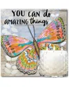 Courtside Market Beautiful Girl Butterfly 13.5oz Soy 3-wick Candle With 8x8in Artboard In Multicolor