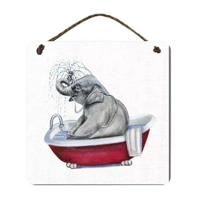 Courtside Market Beauty 12x12 Artboard With Twine Wood Wall Art In White
