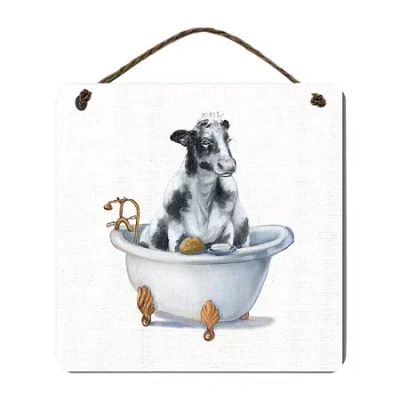Courtside Market Beauty I 12x12 Artboard With Twine Wood Wall Art In White