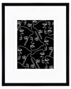 Courtside Market Black & White Faces 16x20in Framed Art