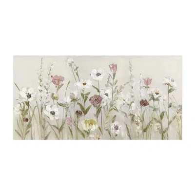 Courtside Market Bloomin Around 12x24 Canvas Art In Gray