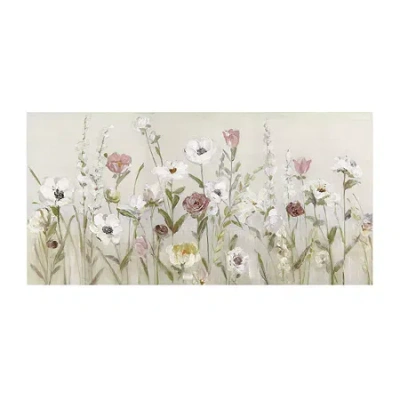 Courtside Market Bloomin Around 24x48 Canvas Art In White