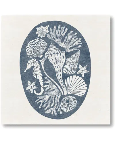 COURTSIDE MARKET COURTSIDE MARKET BLUE & WHITE SHELLS CANVAS WALL ART