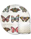 Courtside Market Butterfly Love 13.5oz Soy 3-wick Candle With 8x8in Artboard In Multicolor