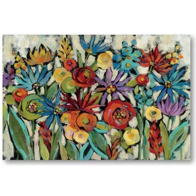 Courtside Market 'confetti Floral I' Painting Print On Wrapped Canvas In Blue;red;beige