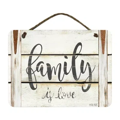 Courtside Market Family 12x16 Artboard With Twine Wood Wall Art In White